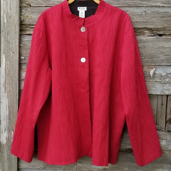 80s Vintage Red Dress Holiday Christmas Jacket - Picture 1 of 4